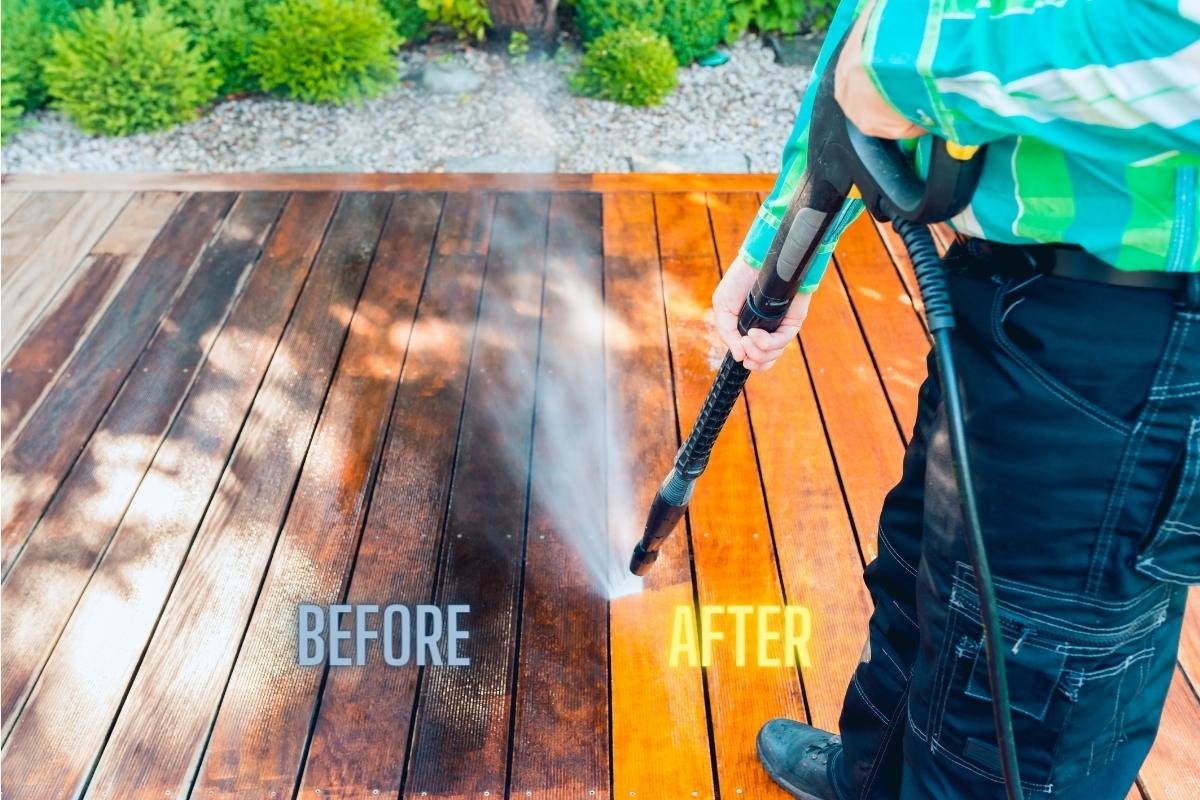 pressure washing before and after